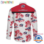 NHL Columbus Blue Jackets Special Hockey Long Sleeve Hawaiian Design Button Shirt