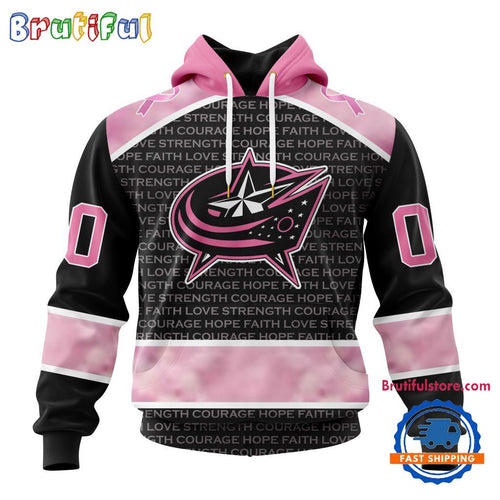 NHL Columbus Blue Jackets Special Pink Fight Breast Cancer Art Hoodie, T Shirt, Sweatshirt