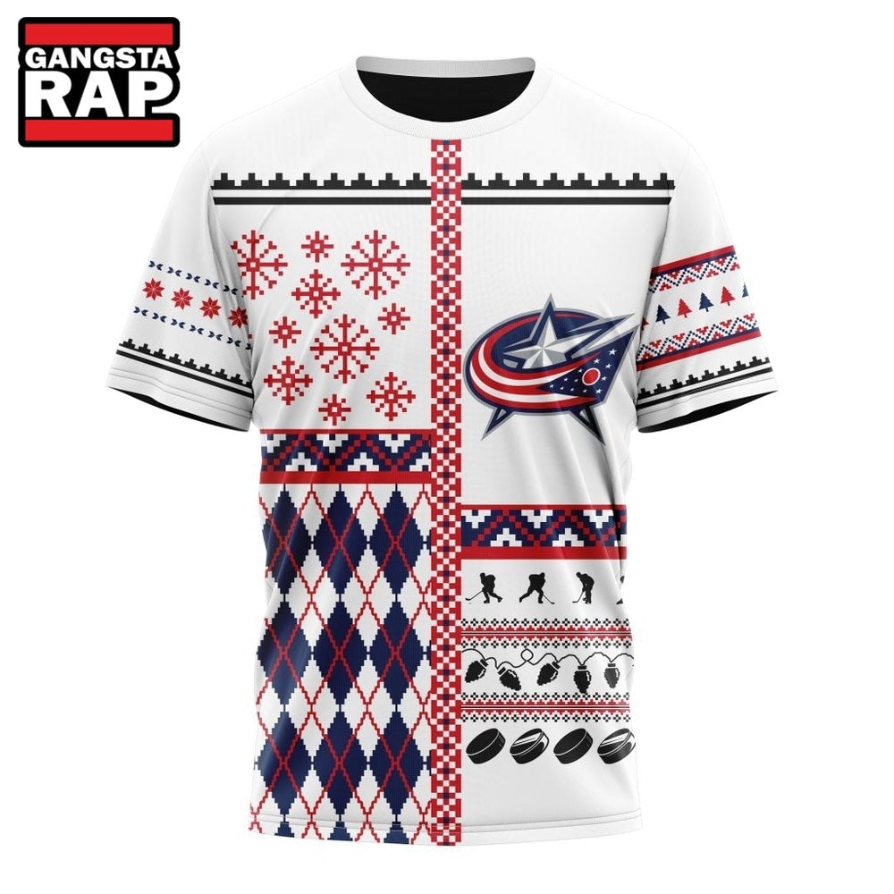 NHL Columbus Blue Jackets Specialized Christmas Is Coming New Design Hoodie, T Shirt