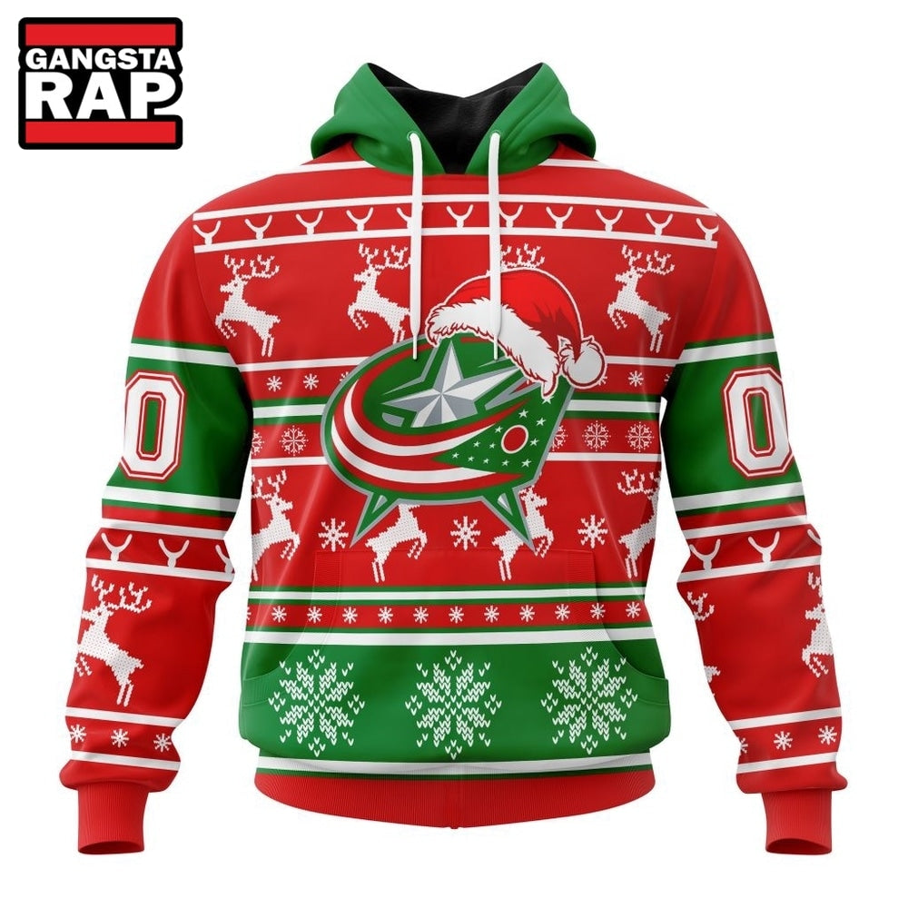 NHL Columbus Blue Jackets Specialized Unisex Christmas Is Coming Hoodie, T Shirt