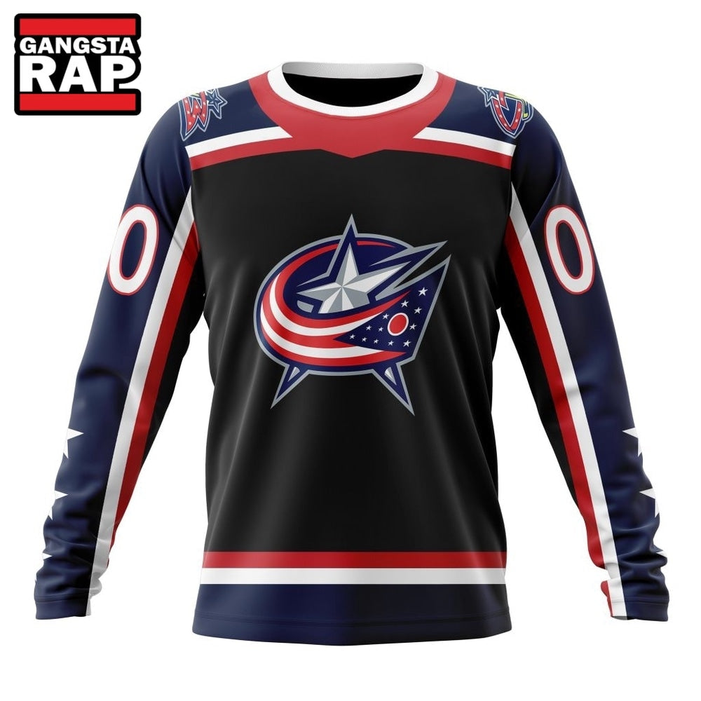 NHL Columbus Blue Jackets Specialized Unisex Kits With Retro Concepts Hoodie, T Shirt