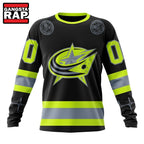 NHL Columbus Blue Jackets Specialized With FireFighter Uniforms Color Hoodie, T Shirt