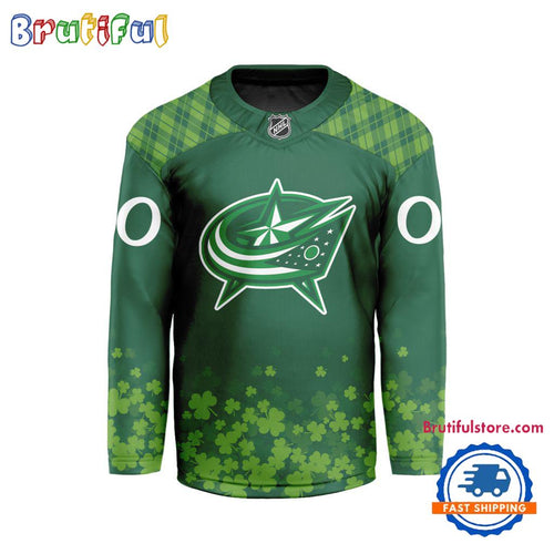 NHL Columbus Blue Jackets St.Patrick’s Day New Design Hockey Jersey