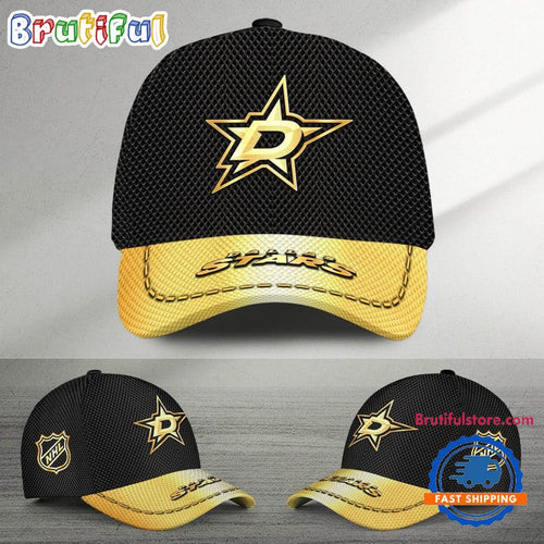 NHL Dallas Stars Black And Gold Design Cap Hats