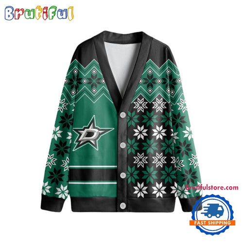 NHL Dallas Stars Spcial Ugly Christmas Hockey Design Cardigan, Hockey Fans Cardigan Shirt