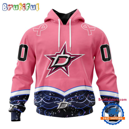 NHL Dallas Stars Specialized Hockey Fights Cancer Hoodie