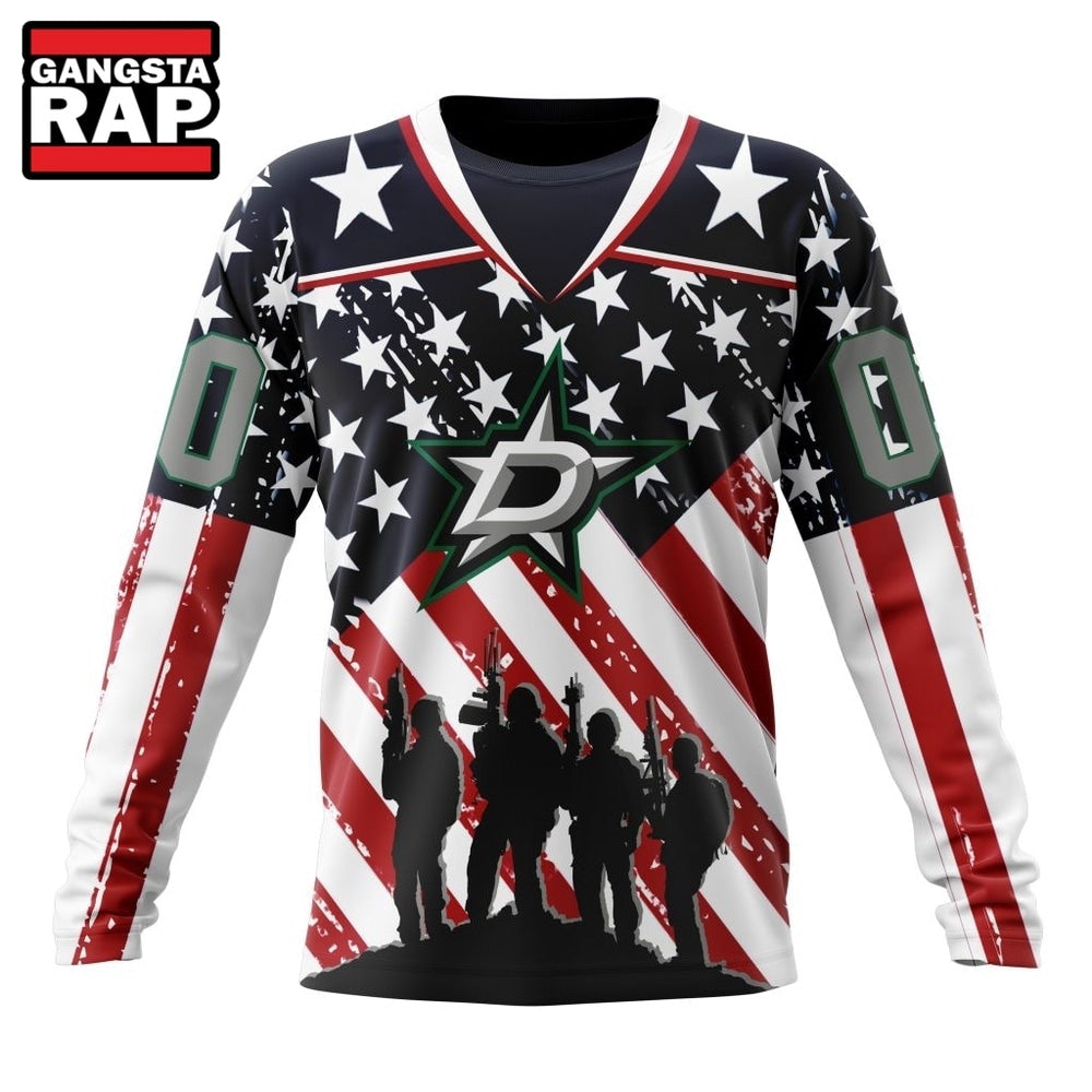 NHL Dallas Stars Specialized Kits For Honor USS Military Hoodie, T Shirt