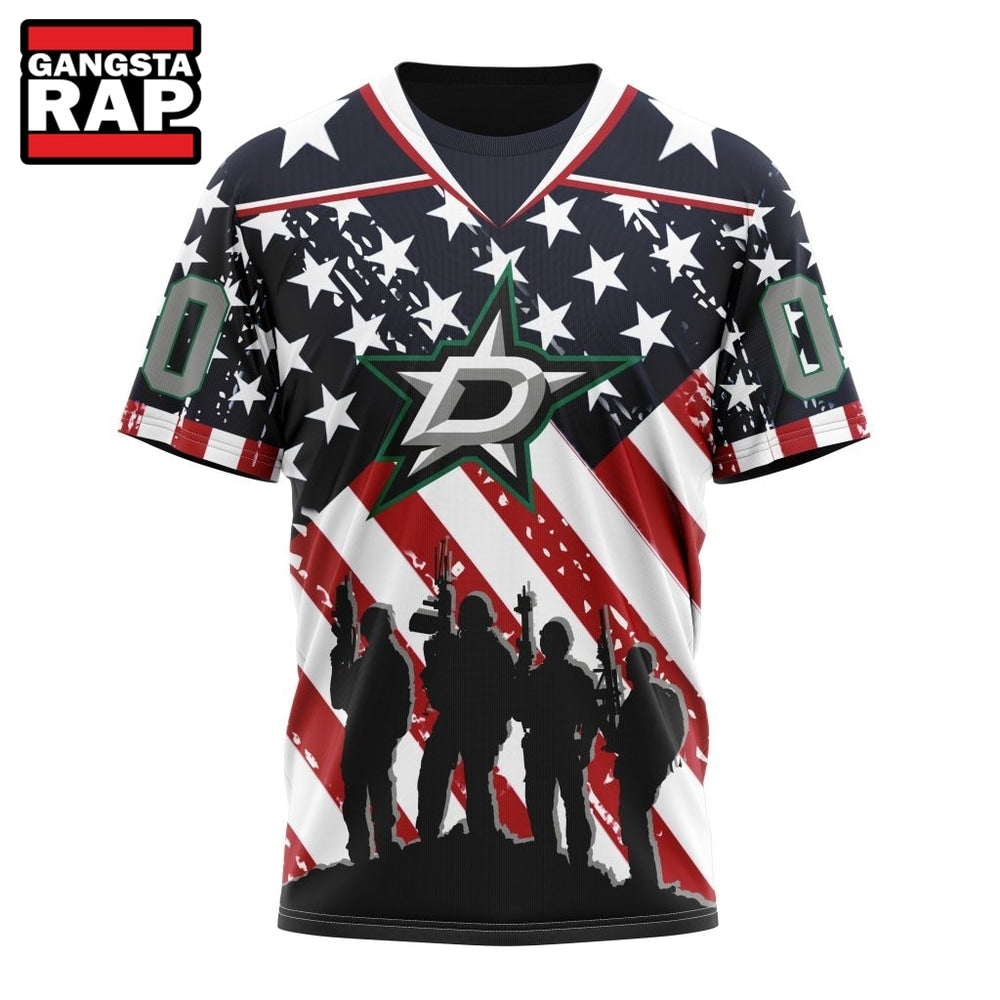 NHL Dallas Stars Specialized Kits For Honor USS Military Hoodie, T Shirt