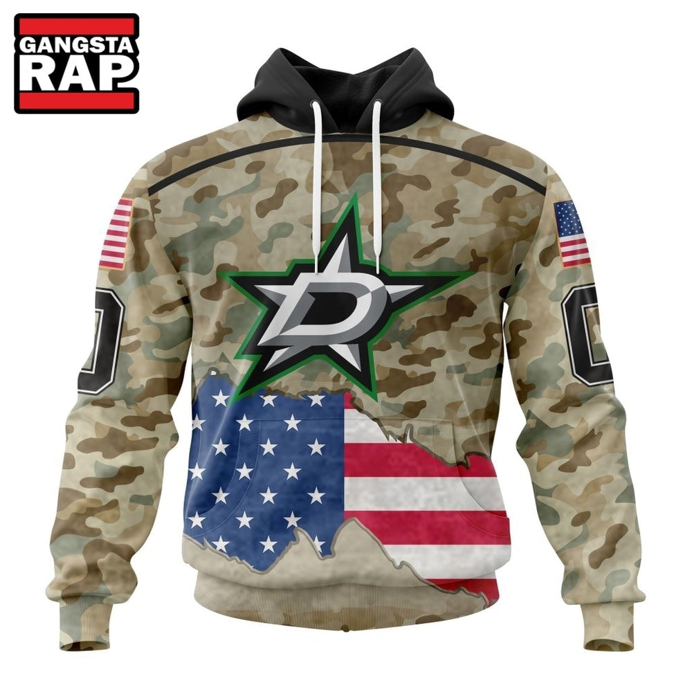 NHL Dallas Stars Specialized Kits For United State With Camo Color Hoodie, Hoodie T-Shirt