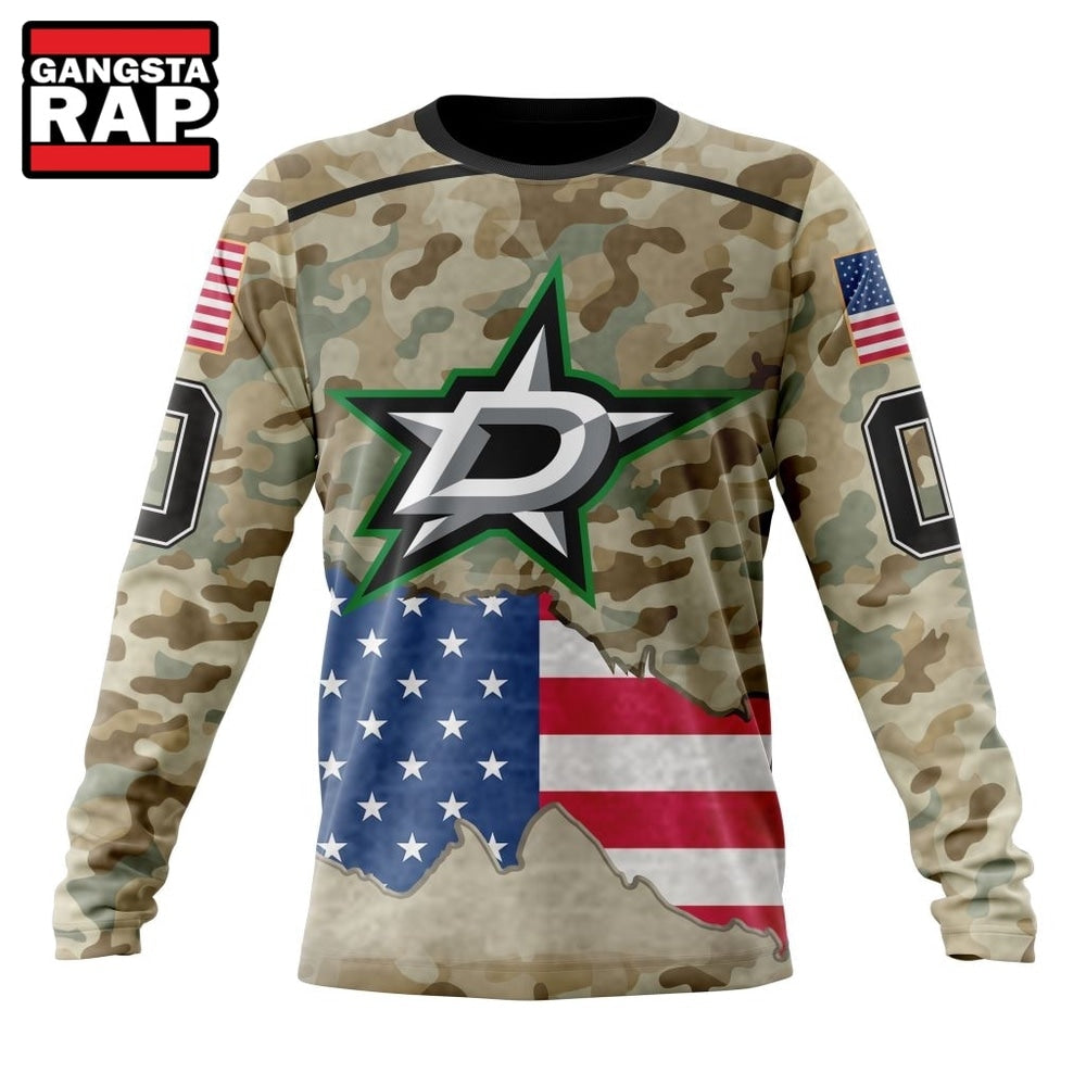 NHL Dallas Stars Specialized Kits For United State With Camo Color Hoodie, Hoodie T-Shirt