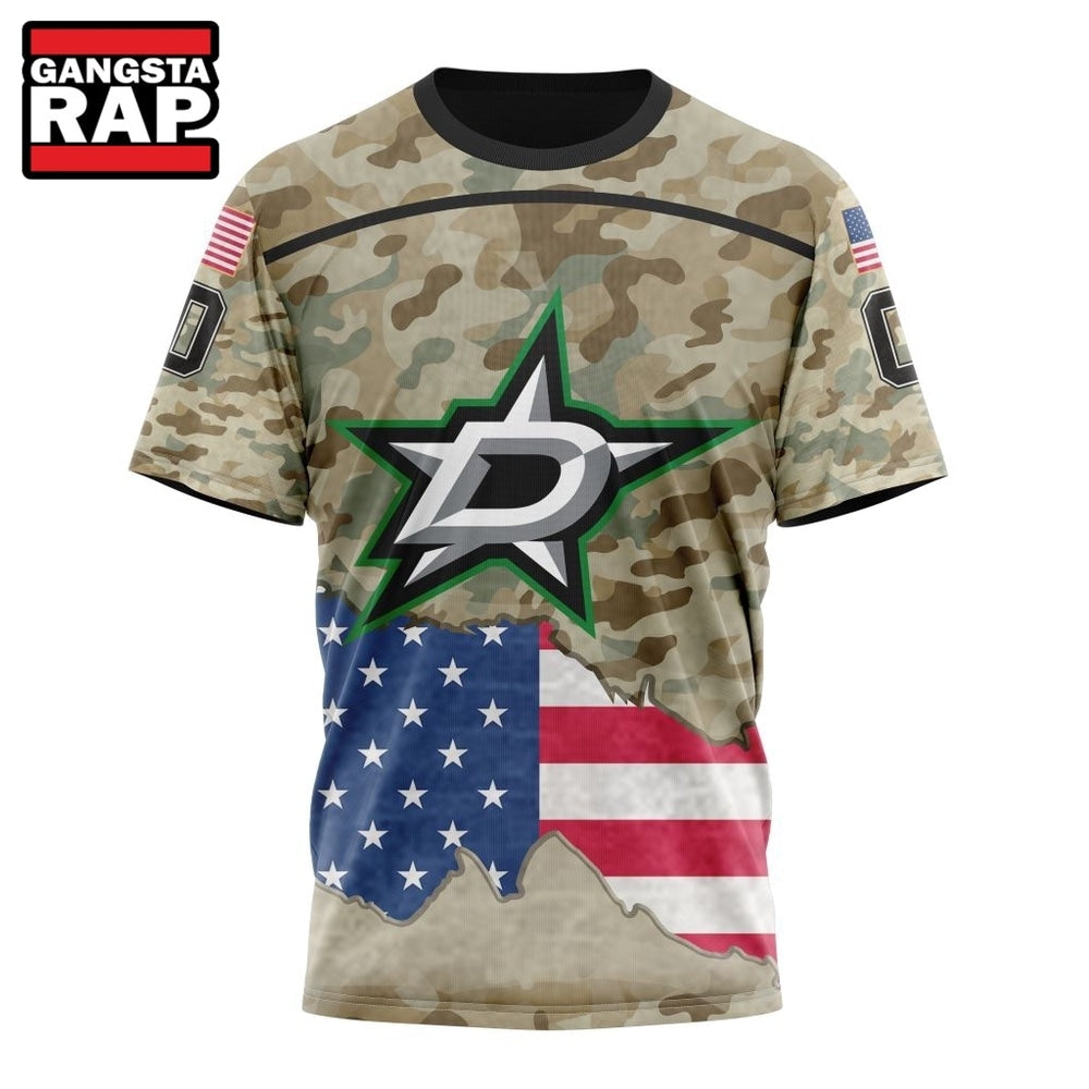 NHL Dallas Stars Specialized Kits For United State With Camo Color Hoodie, Hoodie T-Shirt