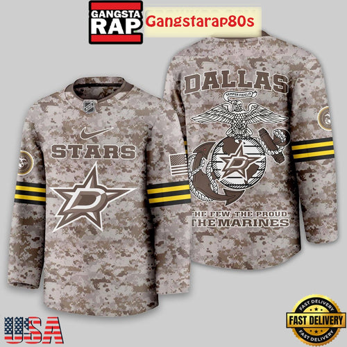 NHL Dallas Stars US Marine Corps Camo Hockey Jersey