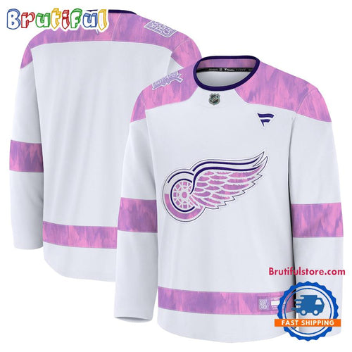 NHL Detroit Red Wings 2024 Hockey Fights Cancer Practice Jersey Shirt