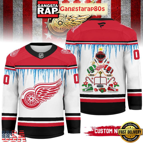 NHL Detroit Red Wings Christmas 2025 Custom Number Hockey Jersey