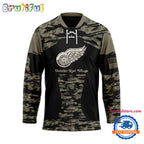 NHL Detroit Red Wings Custom Honoring Veterans Camo Hockey Jersey