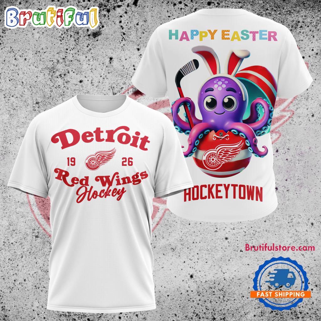 NHL Detroit Red Wings Est 1926 Hockey Town Happy Easter Hoodie T-Shirt