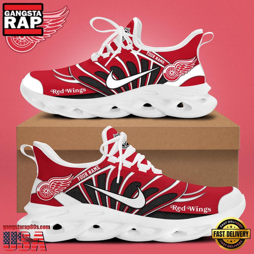 NHL Custom NameDetroit Red Wings New Design 2025 Max Soul Shoes Running Sneakers