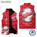 NHL Detroit Red Wings Personalized Hockey Logo Team Sleeveless Puffer Jacket