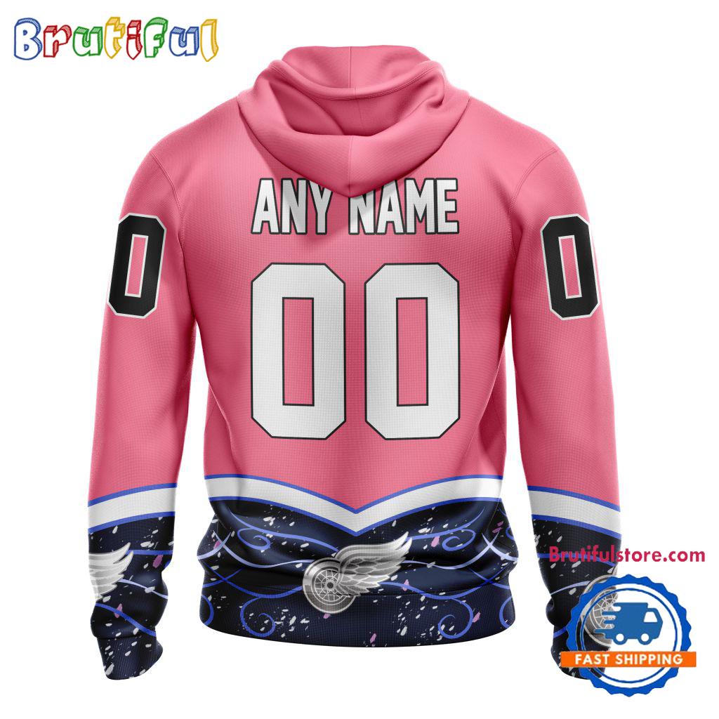 NHL Detroit Red Wings Specialized Hockey Fights Cancer Hoodie