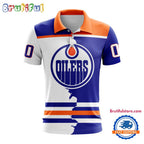 NHL Edmonton Oilers Personalize Home Mix Away Kits Polo Shirts