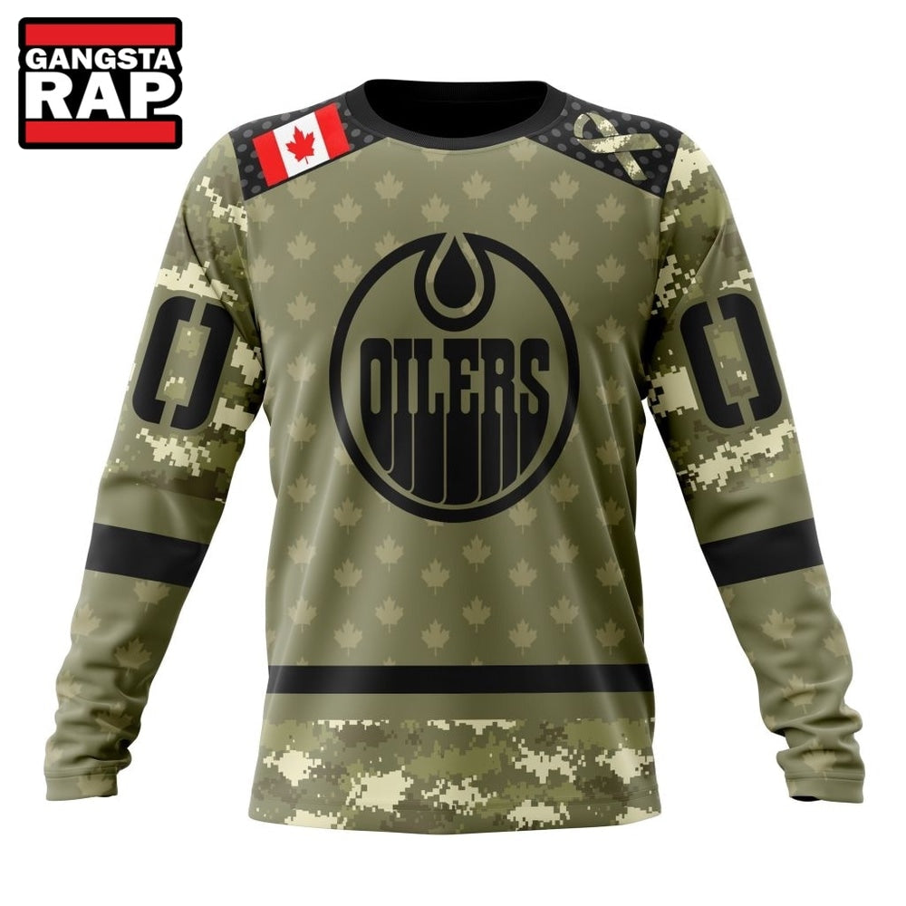 NHL Edmonton Oilers Special Camo Military Appreciation Hoodie, T Shirt
