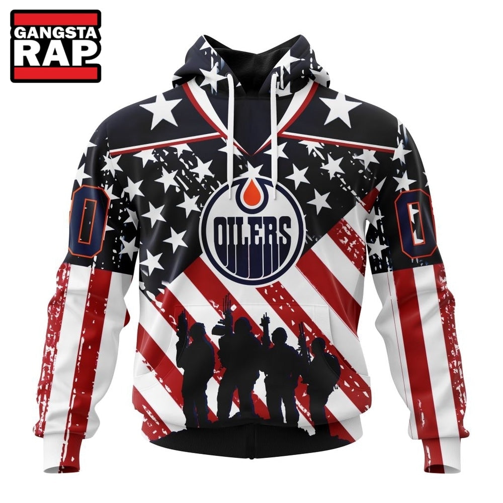 NHL Edmonton Oilers Specialized Kits For Honor USS Military Hoodie, T Shirt
