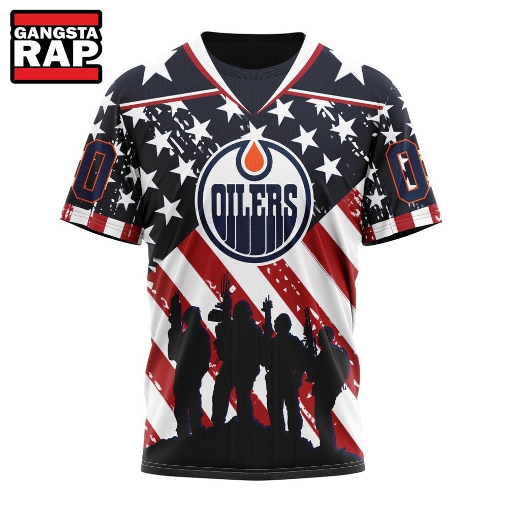 NHL Edmonton Oilers Specialized Kits For Honor USS Military Hoodie, T Shirt