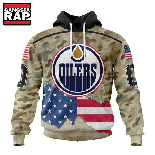NHL Edmonton Oilers Specialized Kits For United State With Camo Color Hoodie, Hoodie T-Shirt