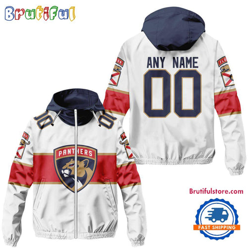 NHL Florida Panthers Away Windbreaker Outdoor Jacket, Personalized Hockey Team Jacket Outfits