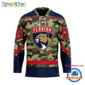 NHL Florida Panthers Camo Veterans Custom Hockey Jersey