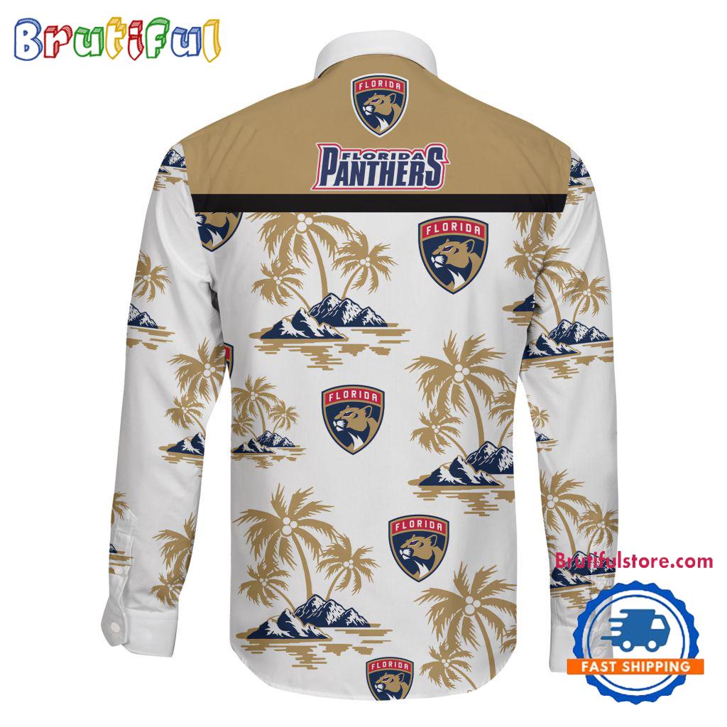 NHL Florida Panthers Special Hockey Long Sleeve Hawaiian Design Button Shirt