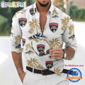 NHL Florida Panthers Special Hockey Long Sleeve Hawaiian Design Button Shirt