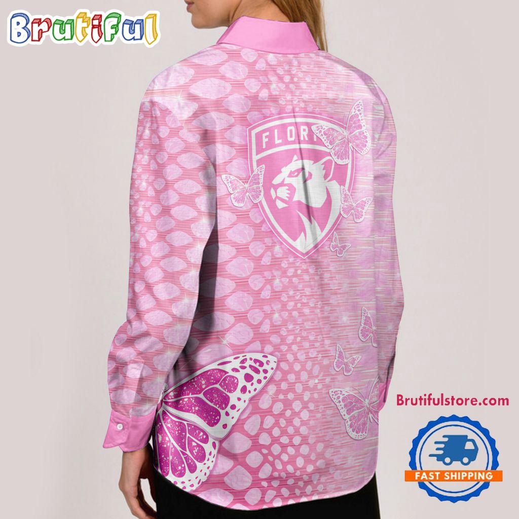 NHL Florida Panthers Special Pink Fight Breast Cancer Women’s Casual Shirt, Hockey Woman Casual Shirt