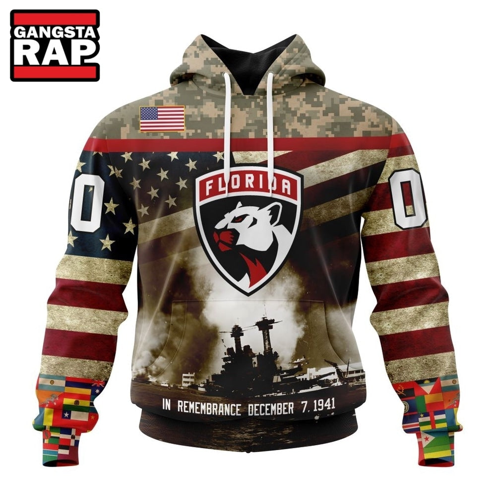 NHL Florida Panthers Specialized Unisex Kits Remember Pearl Harbor Hoodie, T Shirt