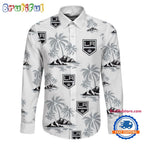 NHL Los Angeles Kings Special Hockey Long Sleeve Hawaiian Design Button Shirt