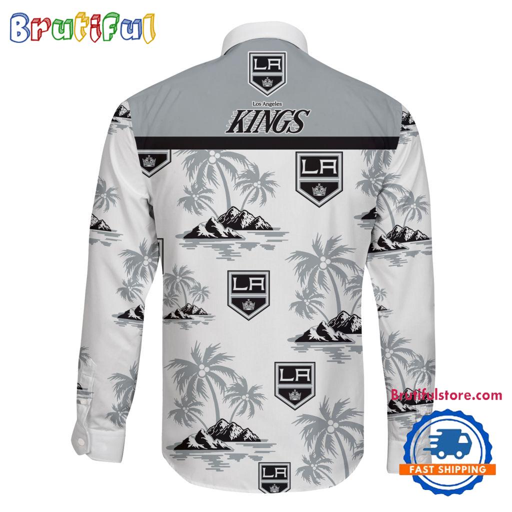 NHL Los Angeles Kings Special Hockey Long Sleeve Hawaiian Design Button Shirt