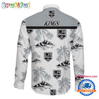 NHL Los Angeles Kings Special Hockey Long Sleeve Hawaiian Design Button Shirt