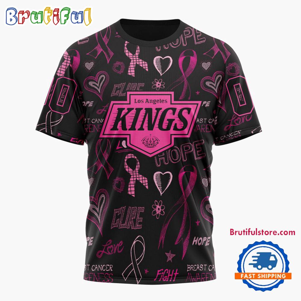 NHL Los Angeles Kings Special Pink Breast Cancer Awareness New Design T Shirt