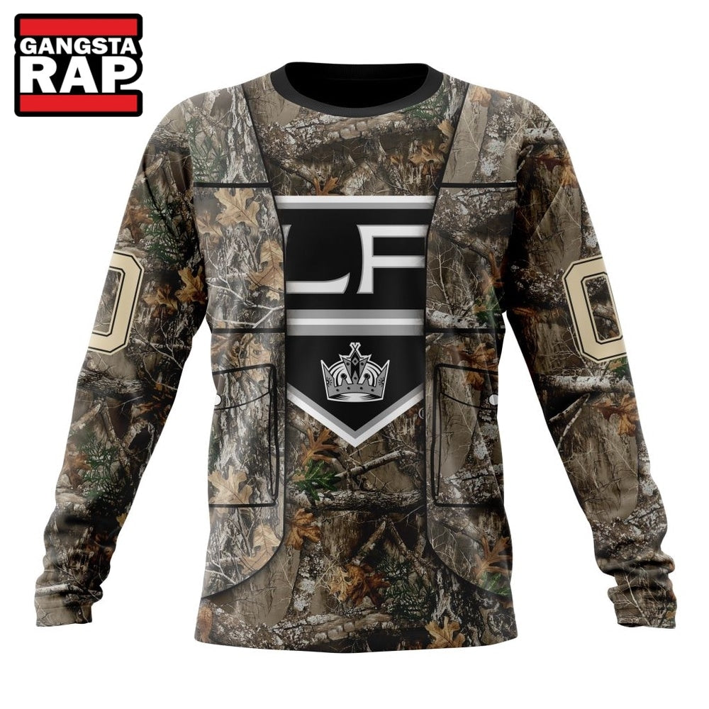 NHL Los Angeles Kings Specialized Unisex Vest Kits With Realtree Camo Hoodie, T Shirt