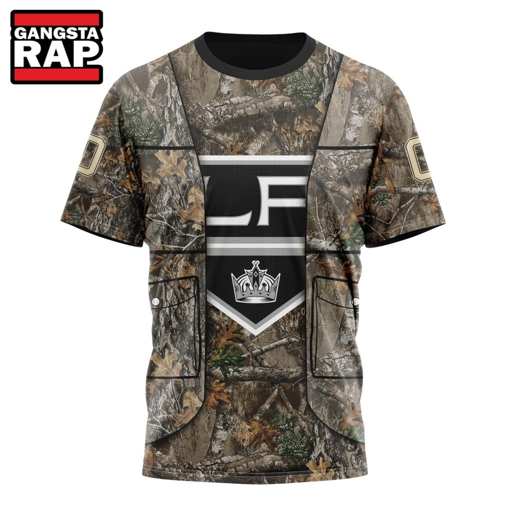 NHL Los Angeles Kings Specialized Unisex Vest Kits With Realtree Camo Hoodie, T Shirt