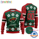 NHL Minnesota Wild Hockey Snow Christmas Ugly Sweater