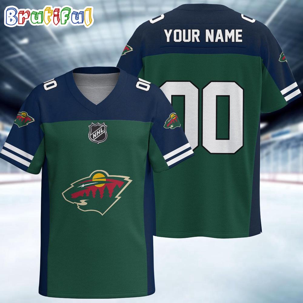 NHL Minnesota Wild Hockey Team Personalized Football Jersey