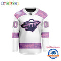NHL Minnesota Wild Personalized Hockey Fights Cancer Design Jersey