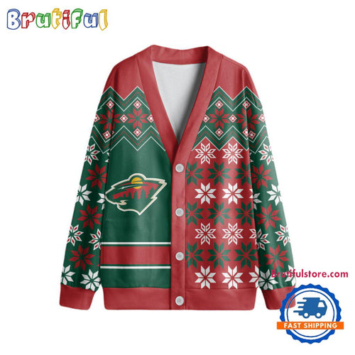 NHL Minnesota Wild Spcial Ugly Christmas Hockey Design Cardigan, Hockey Fans Cardigan Shirt
