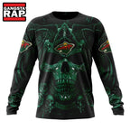 NHL Minnesota Wild Special Design Halloween With Skull Art Hoodie, T Shirt