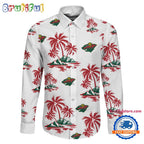 NHL Minnesota Wild Special Hockey Long Sleeve Hawaiian Design Button Shirt