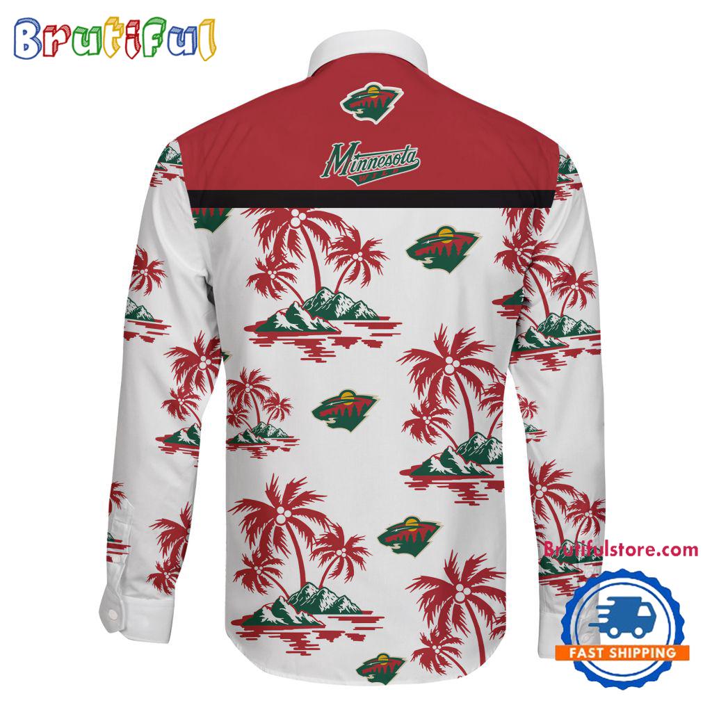 NHL Minnesota Wild Special Hockey Long Sleeve Hawaiian Design Button Shirt