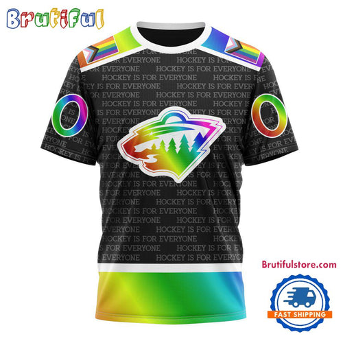 NHL Minnesota Wild Special LGBT Pride Is For Everyone Hockey Design T Shirt, Sweatshirt, Hoodie