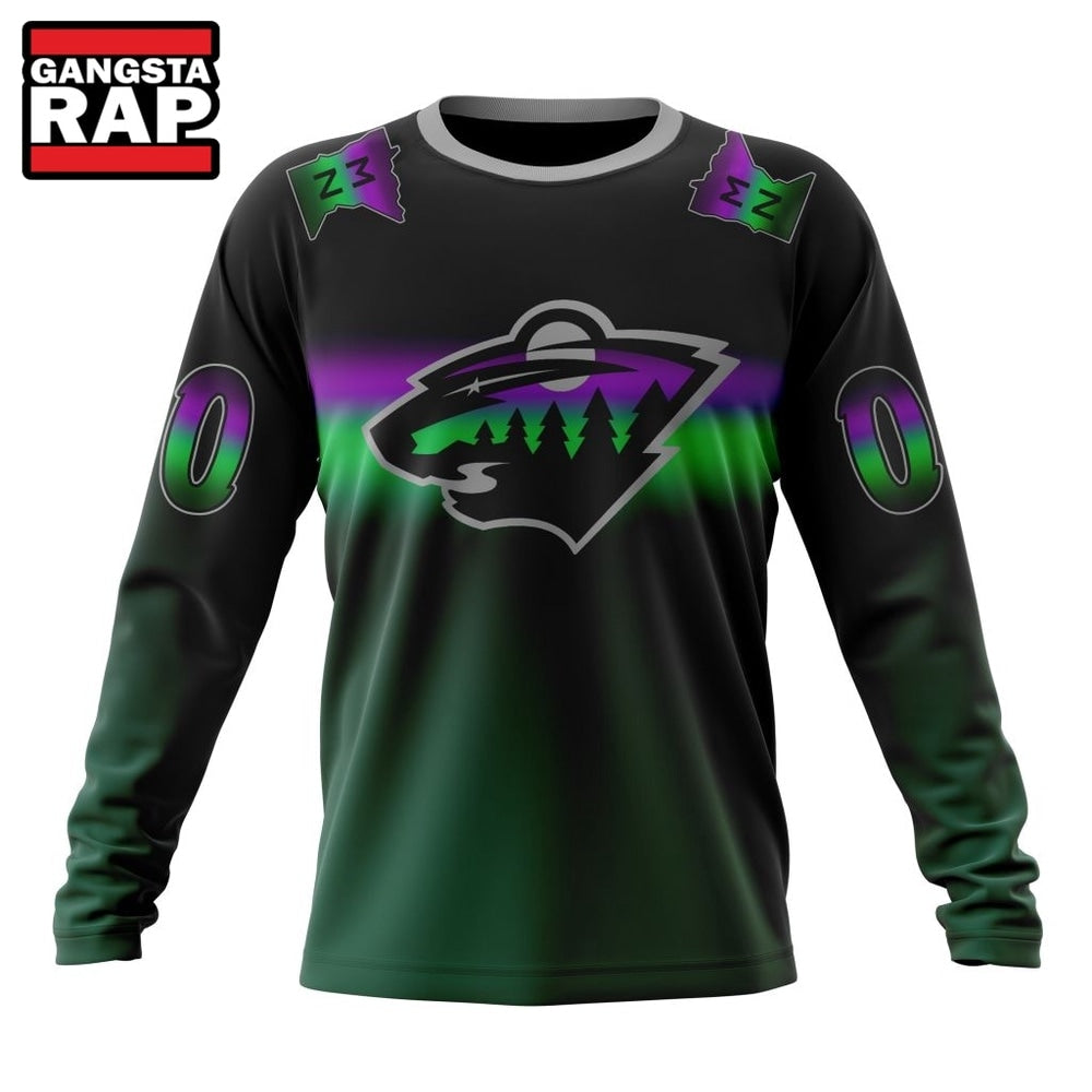 NHL Minnesota Wild Special Retro Gradient Design Hoodie, T Shirt