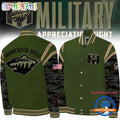 NHL Minnesota Wild Special Veterans Military Apreciation Limited Edition Baseball Jacket